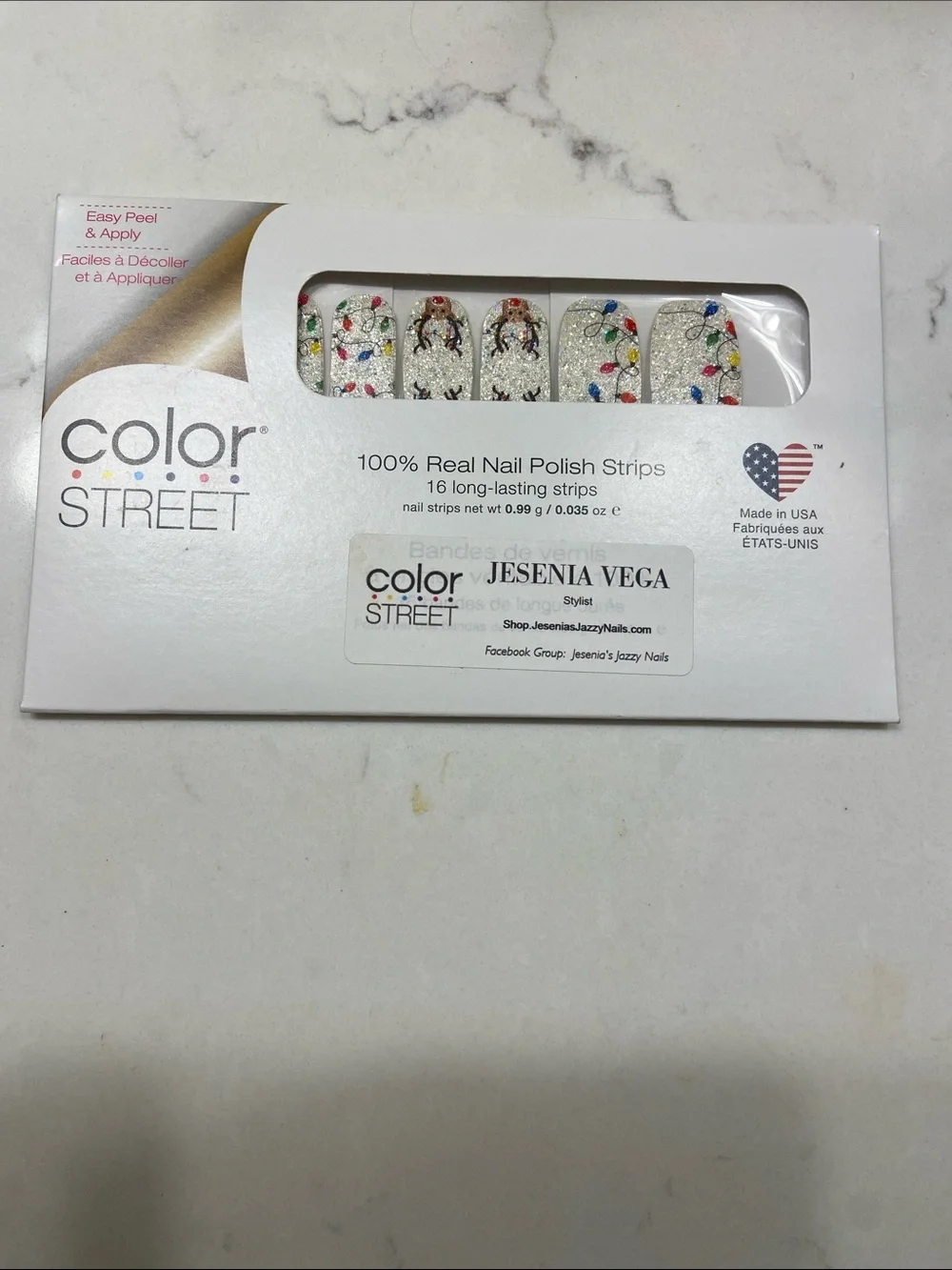 Color Street Glitter Confetti & Light Blue Nail Strips